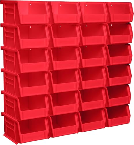 Akro-Mils 30210 AkroBins Plastic Storage Bins, 5"x4"x3", Red, 24-Pack - color: Red