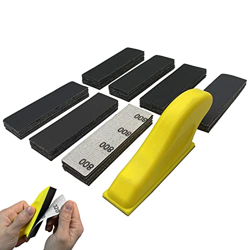 Micro Detail Sander with 70PCS Sandpaper-Grit 180 240 320 400 600 800 1000 - style: Grey(Grit 180-1000)