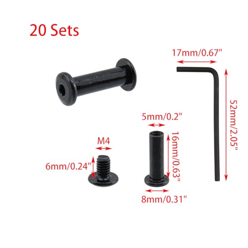 20 Sets M4 x 16mm Binding Post Screws Fastener Bolts Cap Nuts - size: M4 x 16mm