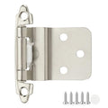 30 Pack 15 Pair Brushed Nickel Cabinet Hinges, 3/8" Inset Kitchen Hinges - color: Satin Nickel, size: 3/8" Inset