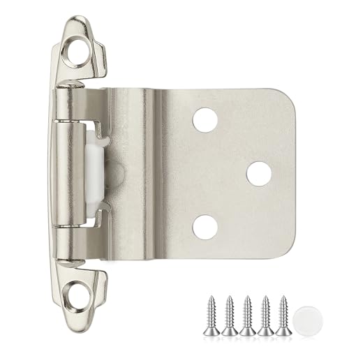 30 Pack 15 Pair Brushed Nickel Cabinet Hinges, 3/8" Inset Kitchen Hinges - color: Satin Nickel, size: 3/8" Inset