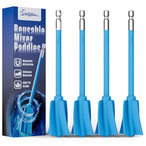 Suzzam Silicone Resin Mixer Paddles, 4Pcs Epoxy Mixer for Drill