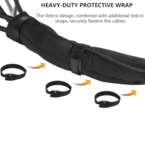 5Ft Neoprene Trolling Motor Cable Sleeve Compatible for Ultrex, Waterproof Marine Wire Protector, Wrap Around Cord Cover for Boat Outboard Engine Rigging & Steering Accessories