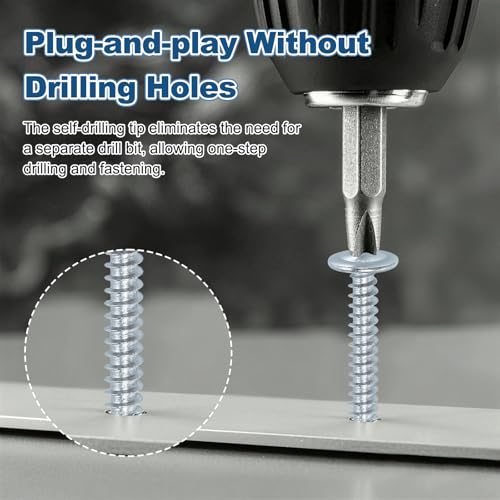 50Pcs #8x1/2 Self-Drilling Screws Carbon Steel Blue-White - color: Blue and White, size: #8x1/2"