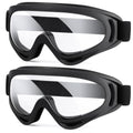MAMBAOUT Kids Motorcycle Goggles, 2-Pack Dirt Bike Goggles Ski Goggles for Child, ATV Off-Road Racing Goggles for Boys Girls - color: 01.2-pack Transparent Lens × 2