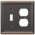 Amerelle 149TDDB Chelsea Wallplate, 1 Toggle / 1 Duplex, Steel, Aged Bronze, 1-Pack - color: Aged Bronze, size: 1 Toggle / 1 Duplex