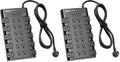 SUPERDANNY Power Strip Surge Protector, 22 AC 6 USB, 2100J, 8Ft, 1875W/15A (Pack of 2) - color: Black, size: Standard Plug - 8 ft (Pack of 2)