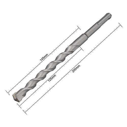 uxcell Masonry Drill Bit 14mm x 200mm Carbide Tipped Rotary Hammer Bit 10mm Round Shank for Impact Drill - size: 14mmx200mm