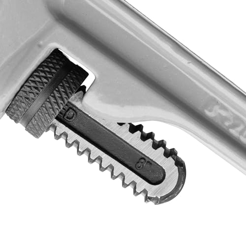 DURATECH 8-inch Aluminum Straight Pipe Wrench, Adjustable Plumbing Wrench - size: 8-inch, style: Straight