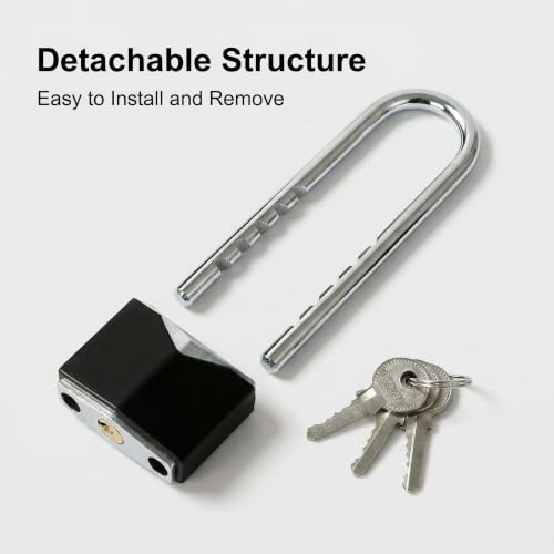 French Door Lock, Double Door Lock Device with Key（Black）