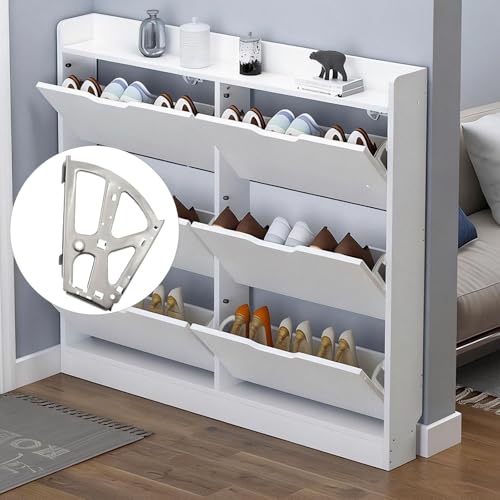 Bivethoi 4 Pcs Shoes Drawer Cabinet Hinges, 2 Layers, Silver - size: 2 Layers(Silver)