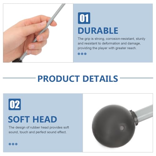 GALPADA Double End Xylophone Mallets 2 Pack Soft Rubber Percussion Mallets for Marimba Glockenspiel Bells Drums Portable 12.40In Drumsticks for Students and Professionals