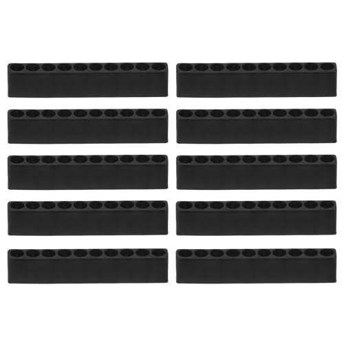 HARFINGTON 10pcs Screwdriver Bit Holder Organizer 82x9.5x16mm 10 Holes Hex Drill Plastic Storage Case for Any 1/4" Metal Driver Bits - style: 10 Holes