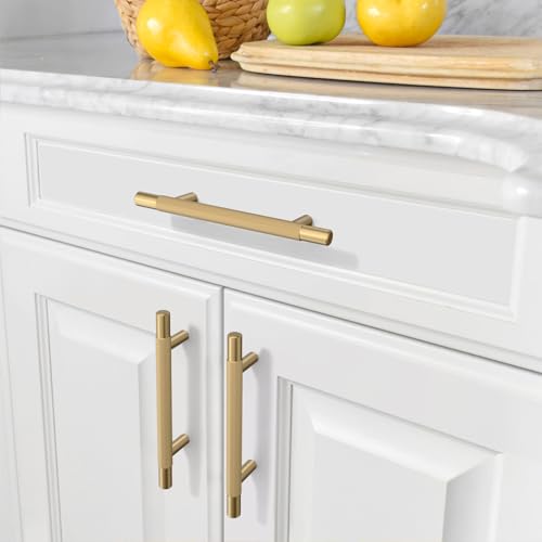 Amerdeco 10 Pack Champagne Bronze Knurled Cabinet Pulls 3.75 Inch Hole Centers Kitchen Cabinet Handles Hardware Kitchen Handles for Cabinets Handles IH0006 - color: Champagne Bronze, size: 3.75"/96MM Hole Center