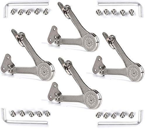 [4-Pack] Heavy Duty Lid Stay Hinges QBOSO Folding Lid Support Hinge,Perfect for Cabinet,Closet,Wardrobe or Toy Box 110 Degree Heavy Duty Style - color: Ferrari 4pcs