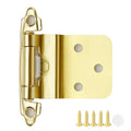 4 Pack 2 Pair Gold Cabinet Hinges, 3/8" Inset Semi-Concealed Hinges - color: Gold, size: 3/8" Inset