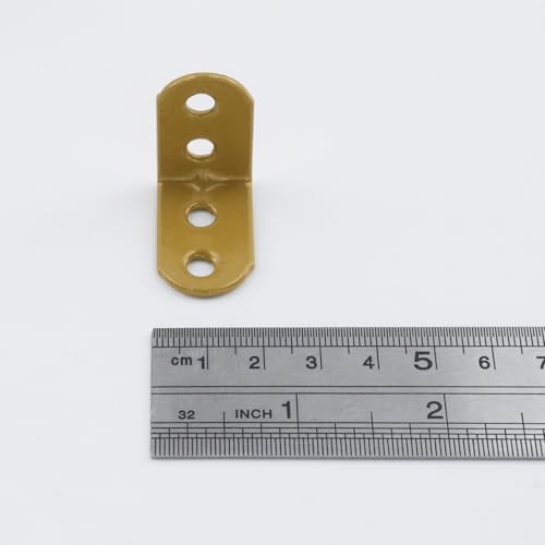 Wealrit 1.1" L Shape Bracket Corner Braces 20PCS,Gold Right Angle Brackets - size: 1.1"
