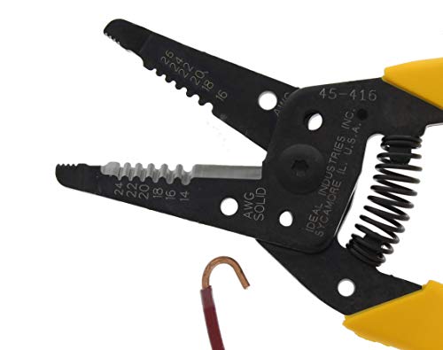 IDEAL Electrical 45-416 Premium Reflex T-6 Stripper - 14-26 AWG, Wire Stripper with Thumb Rest, Plier Nose, Slide Lock, Textured Grips - size: 14-24 AWG Solid