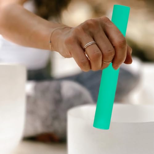 4 Pcs Singing Bowl Mallet Set Includes Solid and Hollow Acrylic Silicone Rubber Striker Mallet for Playing Quartz Crystal Singing Bowls with Bundle Pocket(WhiteGreen) - color: WhiteGreen