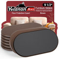 Yelanon Furniture Sliders 8 Pcs 9.5" Oval Brown for Carpet - size: 8pcs 9.5”Brown