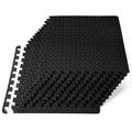 ProsourceFit Exercise Puzzle Mat ½-inch, EVA Interlocking Foam Floor Tiles for Home Gym, Workout Equipment, Kids Play Areas, Black, 48 SQ FT - 12 Tiles