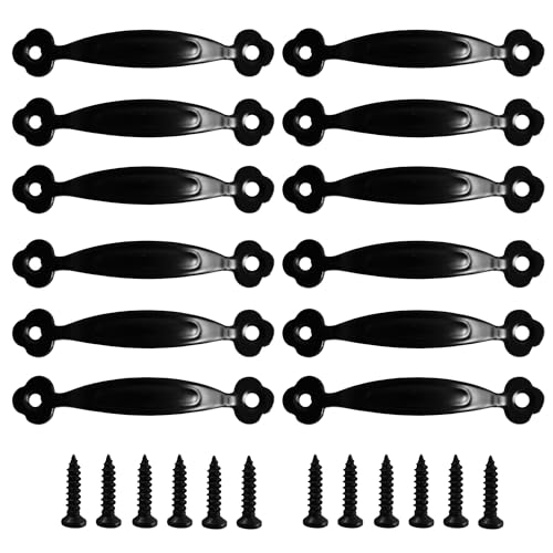Septe Rustic Door Handles,Pull Handles for cabinets and Drawers,Black 3 Inch Length,with Screws,12Pcs - size: 3 Inch