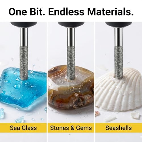 Drilax 3mm Diamond Drill Bits (1/8") 30 pcs Diamond Drill Bits for Stone, Glass, Sea Shells, Gemstones Compatible with Dremel Diamond Tipped Drill Bit Set - size: 3mm