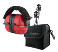 TITUS 3 Series, Onyx 37 Original Highest NRR Noise Reduction Earmuffs - color: Red (Tactical Band / With Pouch)