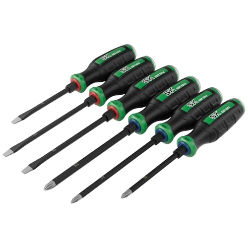 SK 6-Piece Screwdriver Set Heavy Duty, Demolition Screwdriver, S2 Steel - size: 6PC