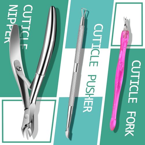 TsMADDTs Manicure Tools Kit Nail Care Kit with 3 pcs Files, 2 pcs Buffer Blocks, 2 Polishing Buffers, Cuticle Nipper, Pusher and Cuticle Oil