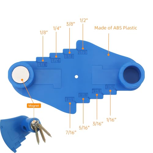 Center Scriber, Multifunction Magnetic Center Finder Tool, Woodworking Offset Marking Gauge for Carpentry with Hexagonal Pencil, Pencil Sharpener, Magnetic Scriber (Blue) - color: Blue