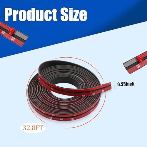 1PC Weather Stripping Door Seal Strip,Rubber Car Door Weather Stripping,Seal Strip for Car Window/Sunroof/Front Rear Windshield(32.8FT,0.55INCH) - color: Black-32.8FT/0.55INCH