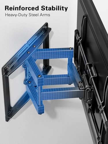 Pipishell Full Motion TV Wall Mount for 40–82 inch TVs, Swivel TV Wall Mount with Smooth Dual Arms, Wall Bracket Fits Most 55+ 65+ 75+ TVs, Max VESA 600x400mm, Fits 12″/16″ Wood Studs, up to 110 lbs - style: Fits 40-82" TVs / Max 16" Wood Stud