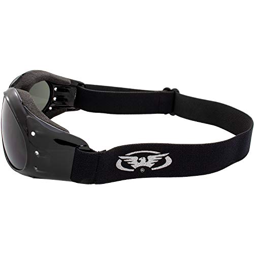 Global Vision Eliminator Dirt Bike Padded Motorcycle Riding Goggles for Men and Women (Black Frame/Smoke Lens) - color: Black Frame/Clear-smoke Lens