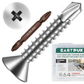300pcs #8 x 1 Sheet Metal Self Tapping Screws Assortment Kit, 410 Stainless Steel Flat Head High-Strength Fast Self-Drilling Screws, Bright Finish - size: #8x1"