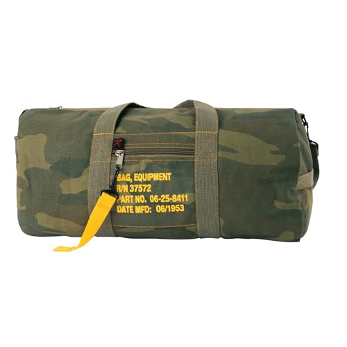 Rothco Canvas Equipment Bag, Heavyweight Cotton Carryall - color: Woodland Camo, size: 24 Inches