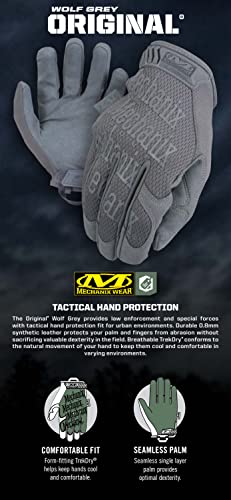 Mechanix Wear Touchscreen Original Tactical Gloves Wolf Grey Small - color: Grey, size: Small