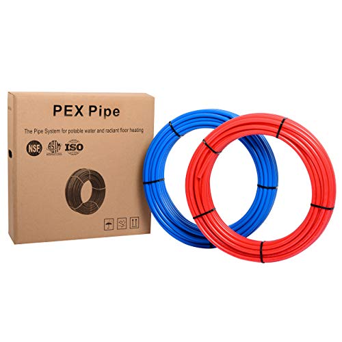 EFIELD 1/2 inch 2 x100 ft Pex-b Pipe/Tubing, Blue & Red 200 ft Length - size: 1/2 inch, 2x100 ft, style: Pipe Only