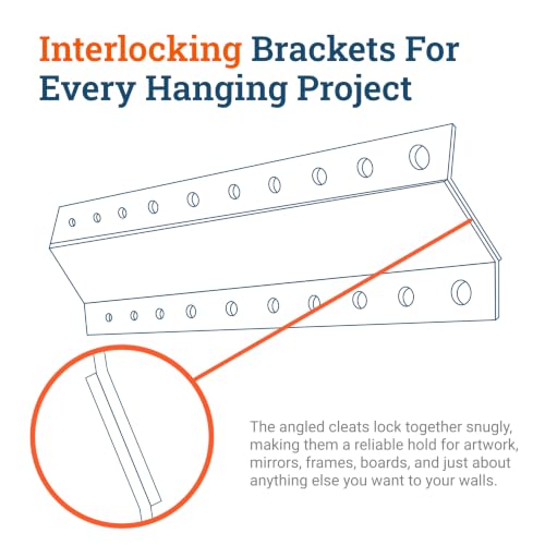 PHS French Cleat Hanger, 18 in, Holds 90 lb, 10 Pairs - size: 10 Pack