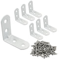White Corner Brace L Bracket, 20 Pcs, 1.5" x 1.5" x 0.73" | 40 x 40 x 1.5mm, Iron Right Angle Brackets, Metal Joint, For Tables, Furniture, Shelves, With Screws - style: 1.5" - 40mm