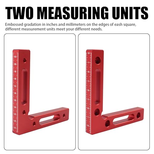 90 Degree Positioning Squares, 2Pcs Premium Aluminum Alloy Right Angle Clamps & Corner Clamping Squares for Woodworking, Picture Frames, Cabinets & DIY Projects