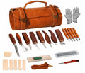 Deluxe Wood Carving Kit, 26Pcs Whittling Tools with 6 Basswood Blocks & Leather Case, High-Carbon Steel Knives, Safety Gloves, Woodworking Set for Beginners Adults DIY Craft Gifts