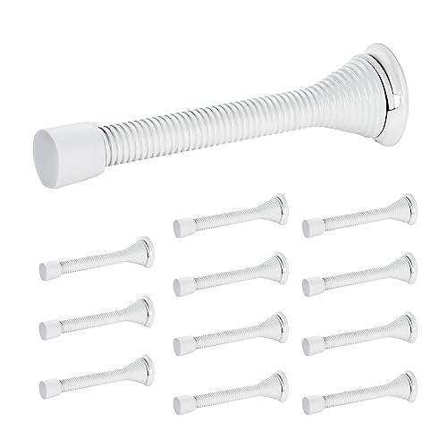 Ravinte Door Stoppers, 12 Pack White Spring Door Stops with Rubber Bumper - color: White