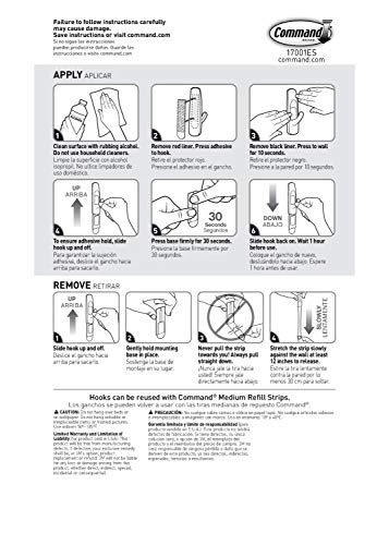 Command Medium White Hooks, 20 Hooks, 24 Strips