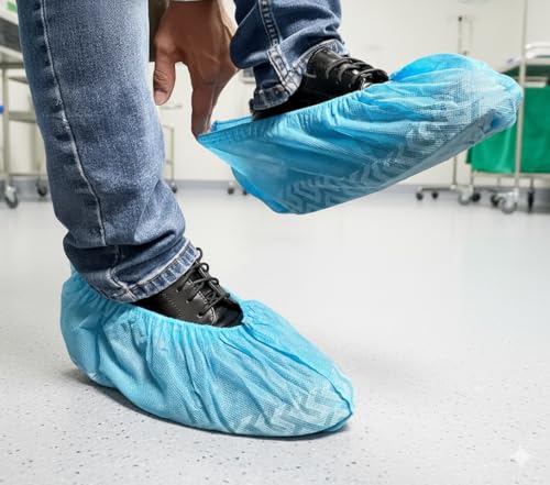 X-Large Disposable Boot Covers Non Slip Clean Home Shoe Covers - color: Blue, size: X-Large