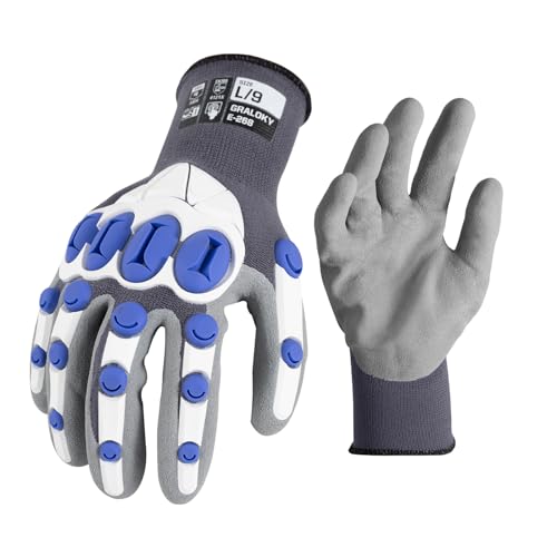 Safety Work Gloves Men Women, Impact Gloves with TPR Protection - color: Grey, size: Large