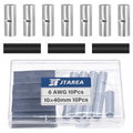6 AWG Non Insulated Butt Connectors Crimps 6AWG with Heat Shrink Tube Pure Copper Wire Uninsulated Crimp Connector Splice for 6 Gauge Wiring (Pack of 20pcs) - style: 6 AWG