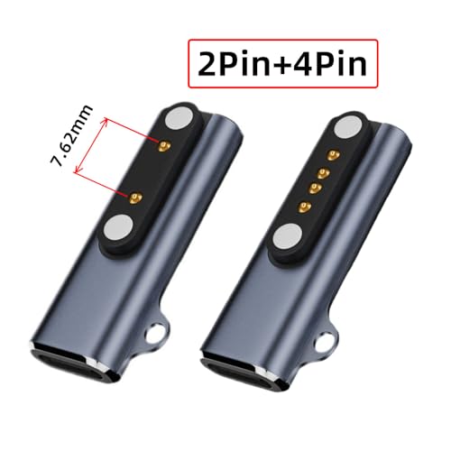2 Pack USB C to Smart Watch Charger Magnetic Charging Adapter for Pitch 7.62mm 2Pin/4Pin Smart Watch/Bone Conduction Headphone - style: Pitch 7.62mm