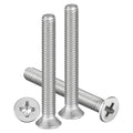 METALLIXITY M3-0.5x25mm Phillips Flat Head Bolts 304 Silver 50Pcs - color: Silver, size: M3-0.5x25mm