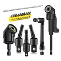 17Pcs Tools Flexible Drill Bit Extension,Include 3Pcs Rotatable Socket Adapter 2Pcs Hex Shank 105° Right Angle Drill Attachment 10 Short Screwdriver Bits 90° Angled Bits & Bendable Drill Bit Extension - color: 16*black